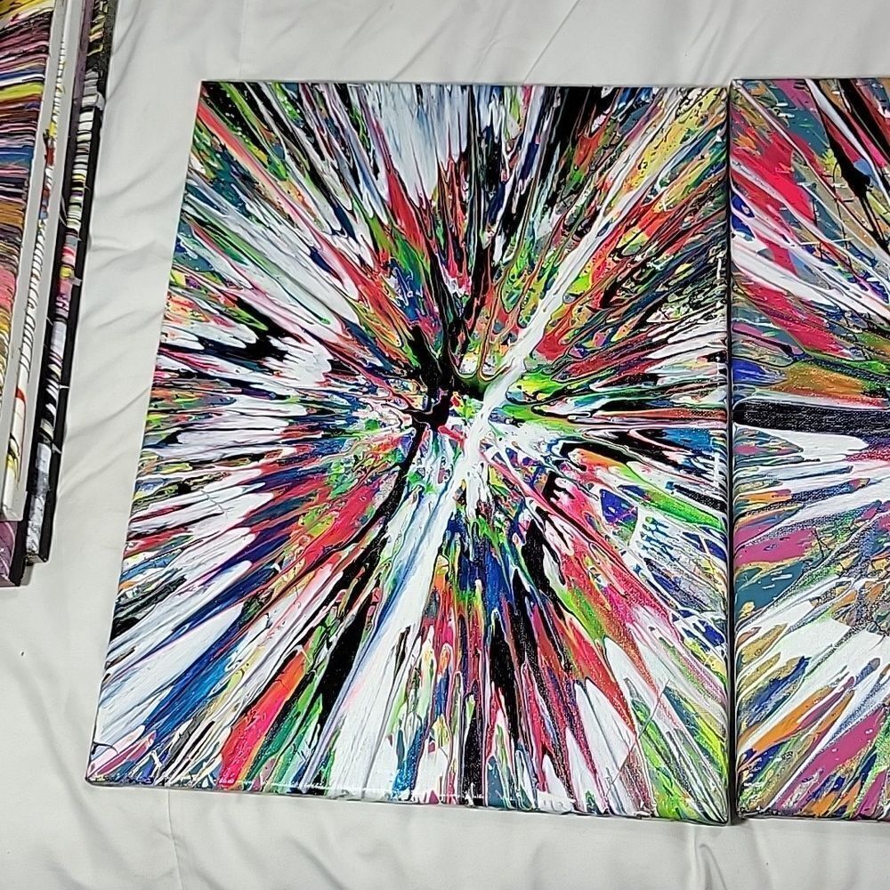 Original 3 piece spin art each one is 12x16 - Picture 2 of 10